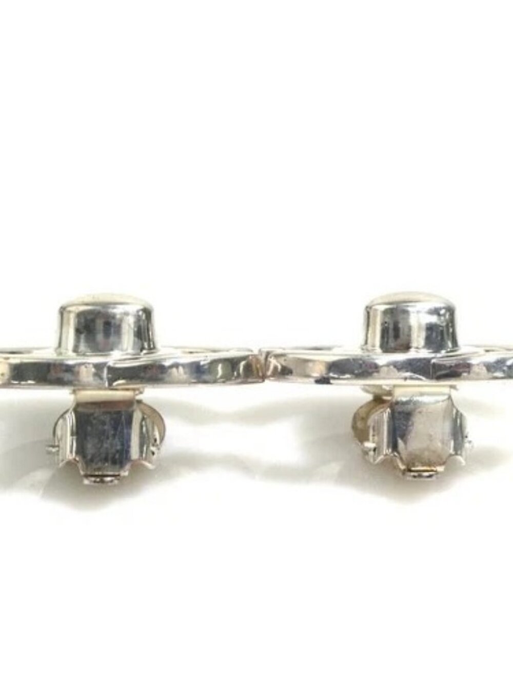 Auth CHANEL CC Logo Turnlock Clip on Earrings Silver Metal - 56705g - Picture 6 of 10